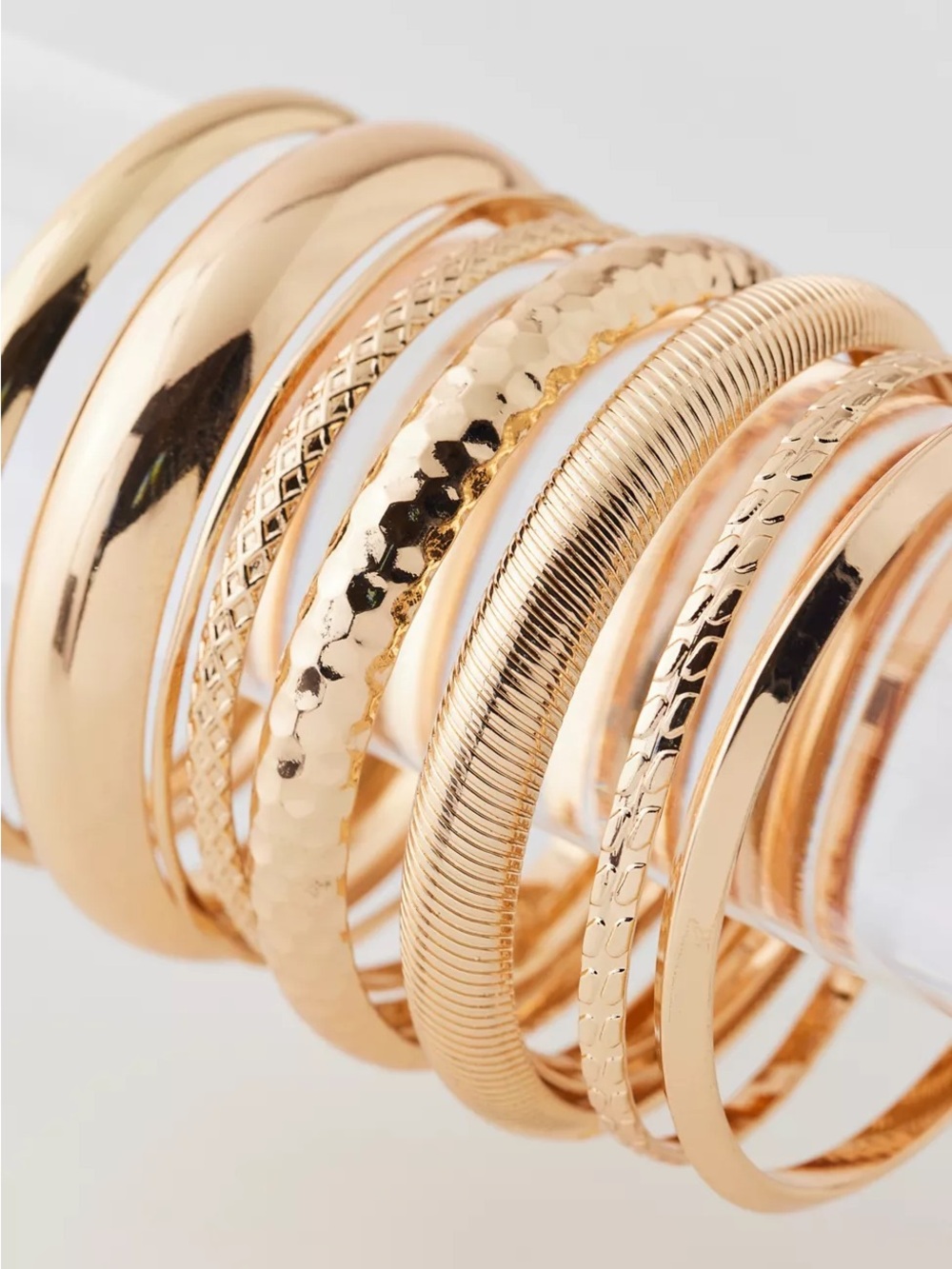 Urban Outfitters Gold-Tone Mixed Bangle Bracelet Set